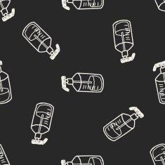 doodle bottle seamless pattern background