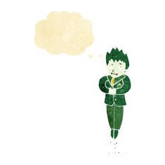 cartoon floating vampire with thought bubble N2