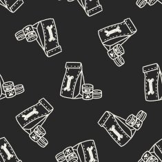 doodle pet food seamless pattern background N2