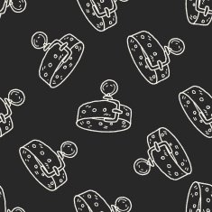 doodle pet collar seamless pattern background