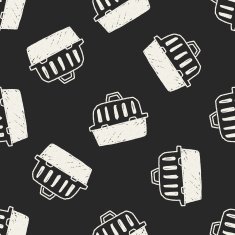 doodle pet carrier seamless pattern background N4