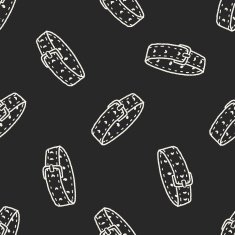 doodle pet collar seamless pattern background N2