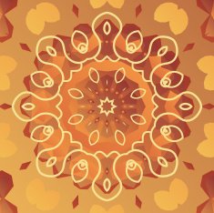 Orient vector patter with stylized flower