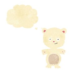 cartoon happy polar bear with thought bubble N2