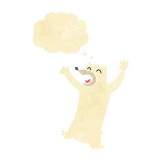 cartoon polar bear with thought bubble N10
