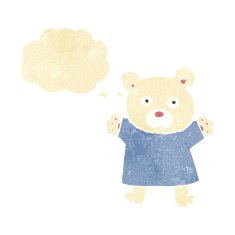 cartoon cute polar bear with thought bubble N10