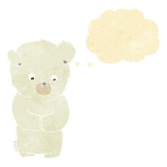 cute cartoon polar bear with thought bubble N8