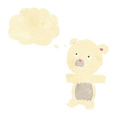 cartoon cute polar bear with thought bubble N13