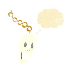 cartoon chain with thought bubble