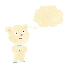 cartoon cute teddy bear with thought bubble N3