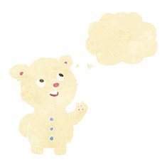 cartoon cute polar bear cub with thought bubble N2