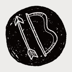 bow and arrow doodle N19