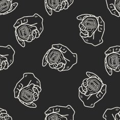 doodle stopwatch seamless pattern background N4