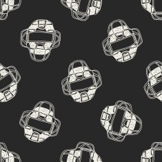 baseball catcher doodle seamless pattern background N4