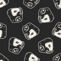 helmet doodle seamless pattern background N3
