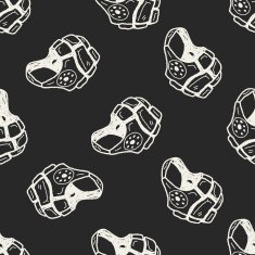 helmet doodle seamless pattern background N4