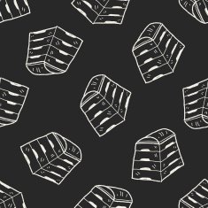 horse box doodle seamless pattern background