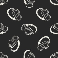 Doodle Goggles seamless pattern background N3