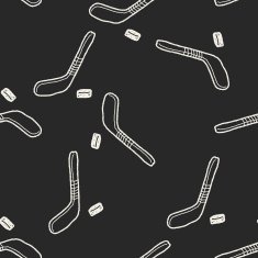 hockey doodle seamless pattern background N2
