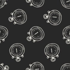 doodle stopwatch seamless pattern background N5