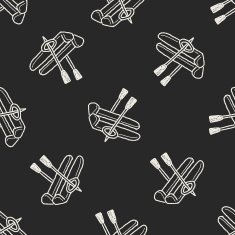 ski doodle seamless pattern background N2