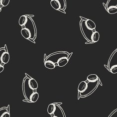 Doodle Goggles seamless pattern background N4
