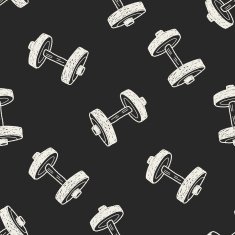 Doodle Dumbbell seamless pattern background