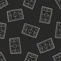 basketball court doodle seamless pattern background N2