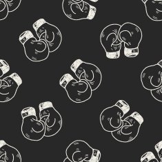 Doodle Boxing seamless pattern background N2