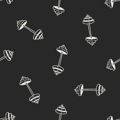 Doodle Dumbbell seamless pattern background N2