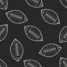 football doodle drawing seamless pattern background