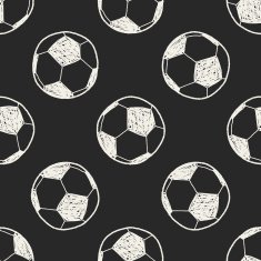 Doodle soccer seamless pattern background