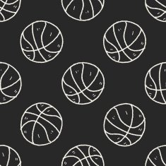 doodle basketball seamless pattern background N2