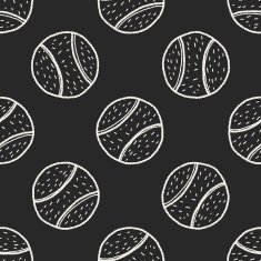 Doodle Tennis seamless pattern background N2