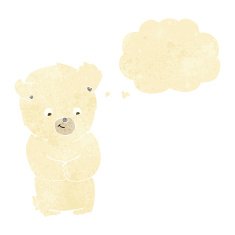 cute cartoon polar bear with thought bubble N16