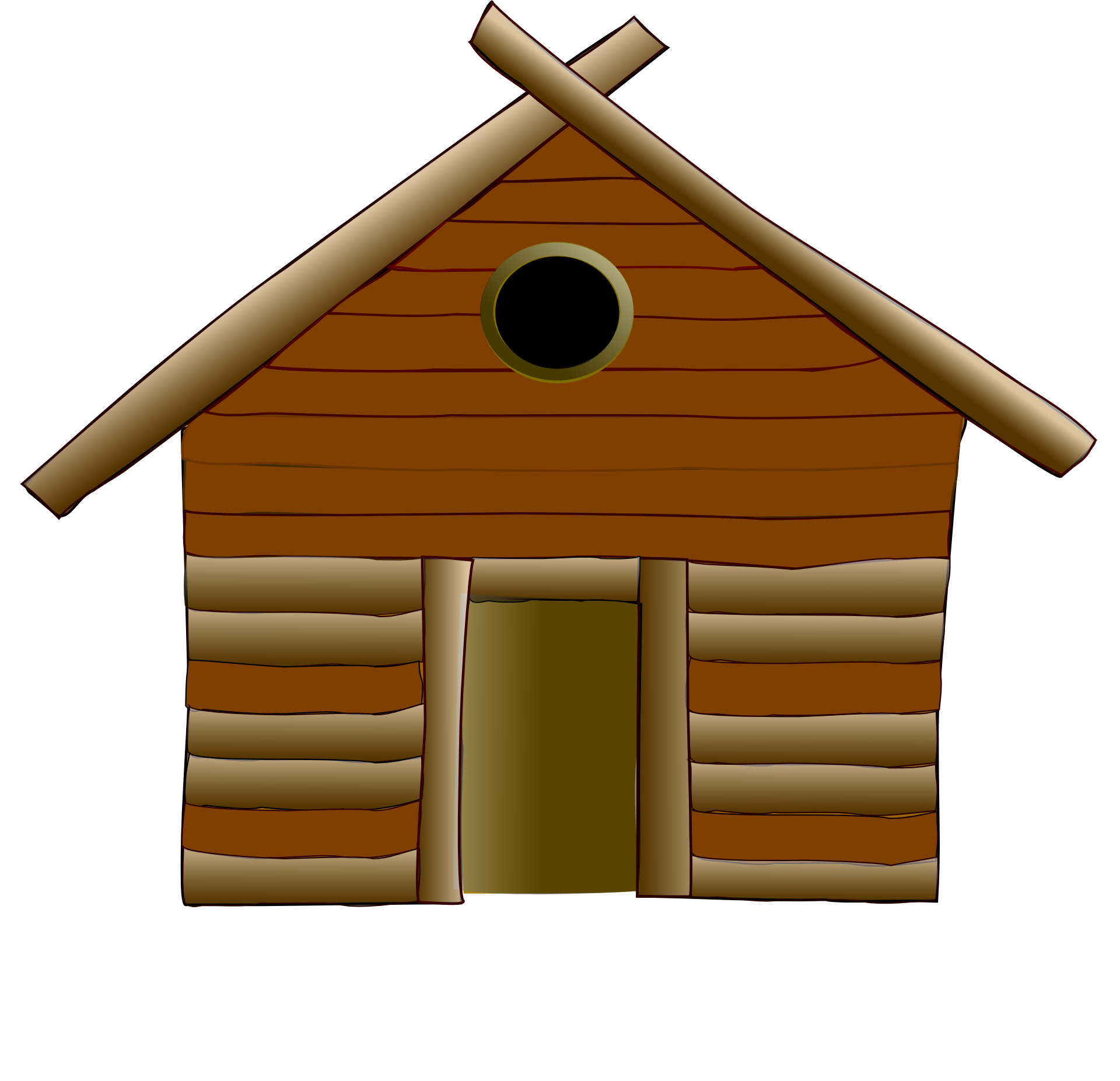 drawing-of-a-log-house-free-image-download