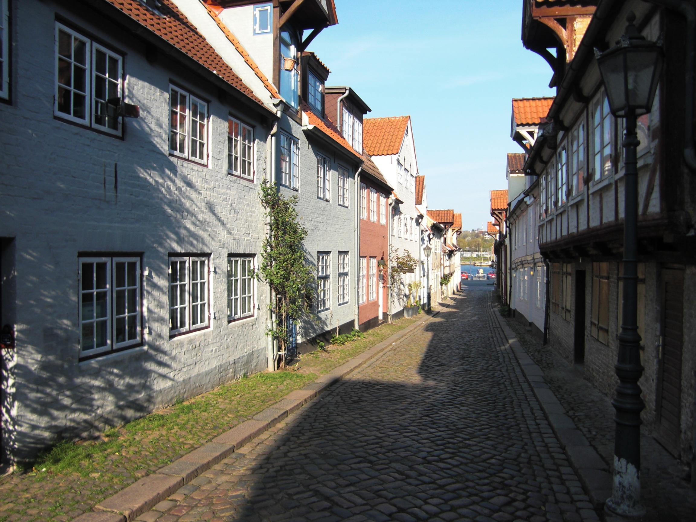 Old street in Flensburg, Germany free image download