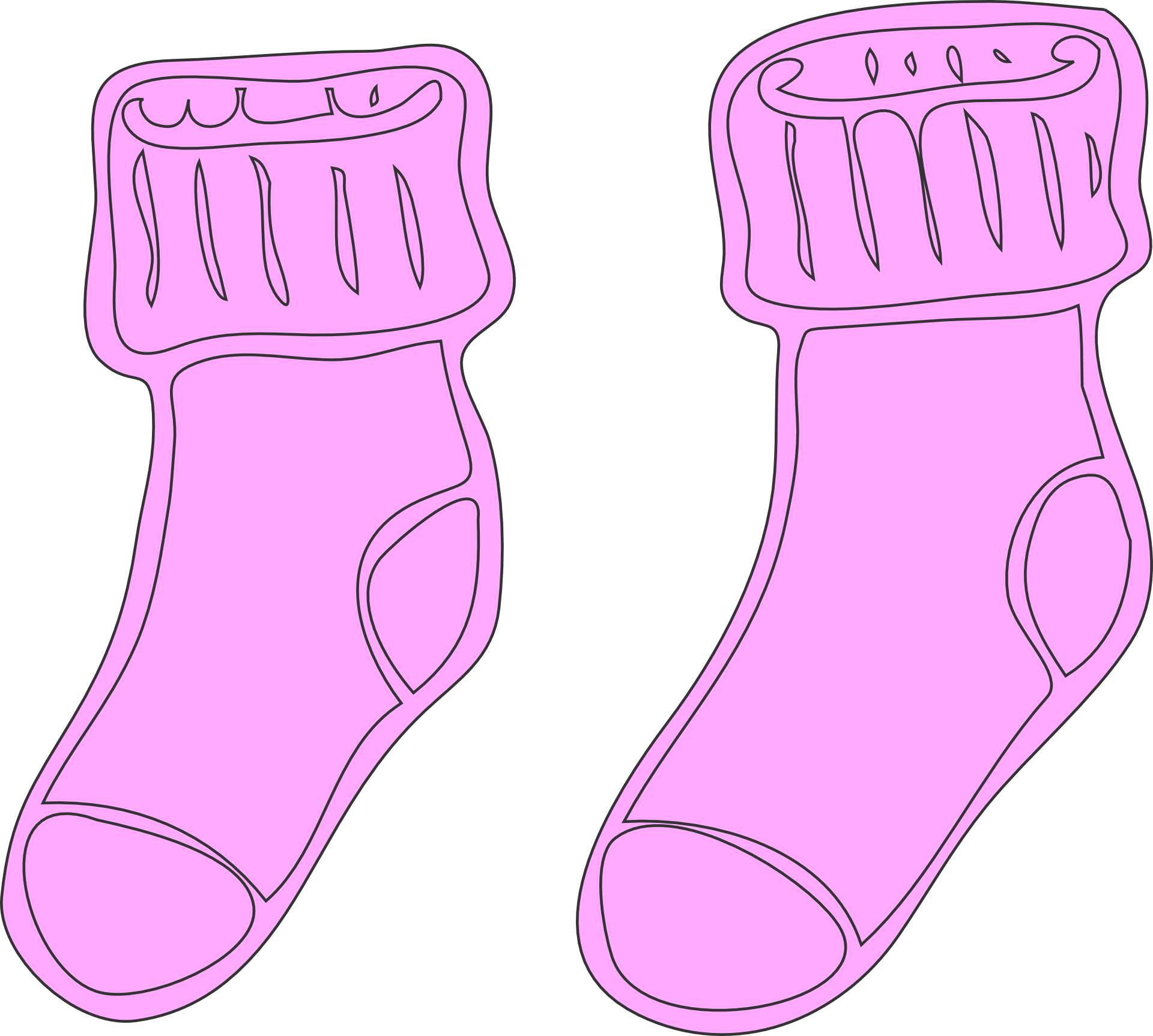 Pink warm socks drawing free image download