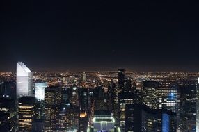 buildings by night in NY USA