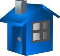Drawing of a small house with window and door