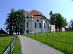 exterior design of the pilgrimage church in Wies