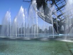 Unisphere is a steel model of the globe located at Flushing Meadows Corona Park in New York