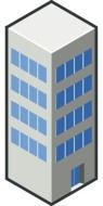 skyscraper with blue windows as a graphic image