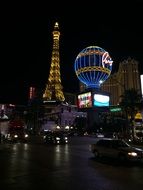 illuminated Las Vegas at night