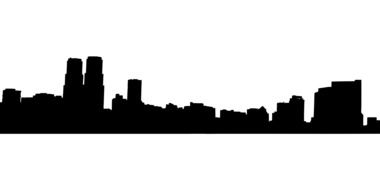 black silhouette of the city of mexico