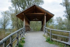 bridge covered wooden roof