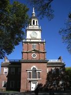 Church in Pennsylvania with blue sky