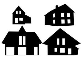 homes silhouette drawing