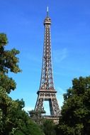 view on the metal structure of the Eiffel Tower