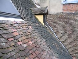 Brick roof on the old house